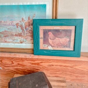 Vintage Wooden Chicken Art